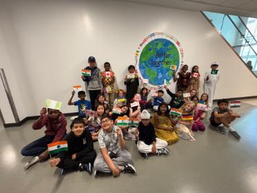 International Students with flags