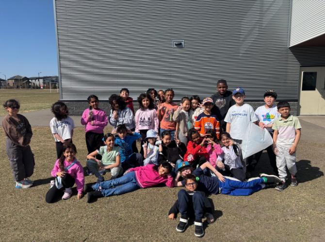 Students in field outdoors