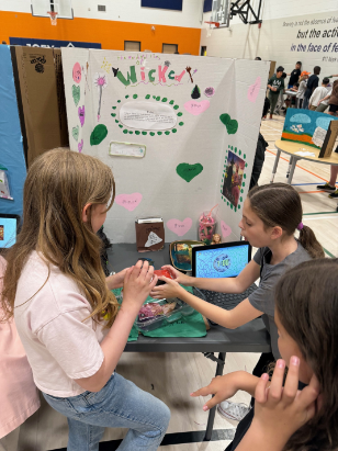 Students with project display